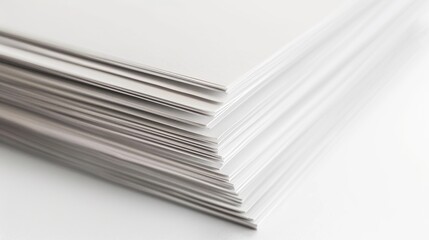 Stack of clean white paper sheets forming a slope
