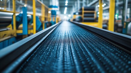 Conveyor belts in a rubber processing plant, turning raw latex into rubber sheets, industrial rubber production, manufacturing efficiency