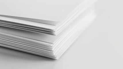 Stack of blank white paper sheets forming abstract background