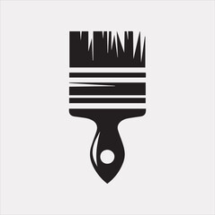 Paintbrush icon vector silhouette illustration icon on a white background
