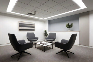 Modernized decoration of an office waiting room