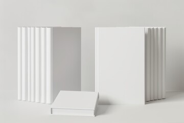 Three-Dimensional Render of a Simple Book, showcasing its design from multiple perspectives, emphasizing its cover texture, spine details, and page structure, visually engaging and informative.