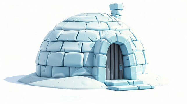 A cartoon igloo set against a white background