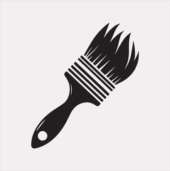 Paintbrush icon vector silhouette illustration icon on a white background