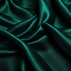 Obraz premium Green fabric, abstract background, green satin background green luxury fabric background. green silk background Ai generated image