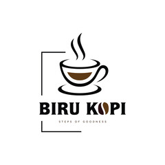 coffee cup coffee mug logo design vector flat