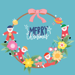 Obraz premium christmas greeting card, santa claus set, Vector of a party, set of christmas icons, christmas seamless, Set of Christmas element , cute stickers, Tattoo, 2025, happy new year