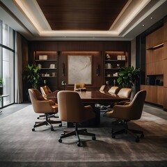 Luxury business meeting and working room in executive and office space interior