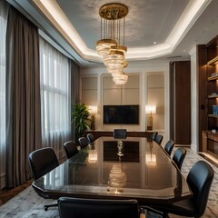 Luxury business meeting and working room in executive and office space interior