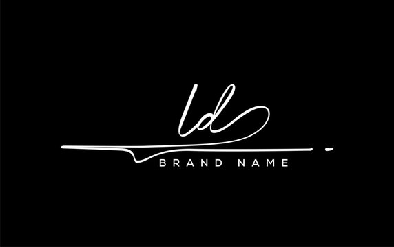 LD letter beauty handwriting vector logo.