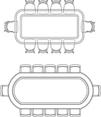 Vector illustration sketch silhouette design detail of dining room table and chair furniture for family