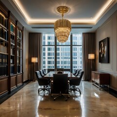 Luxury business meeting and working room in executive and office space interior
