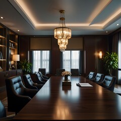 Luxury business meeting and working room in executive and office space interior