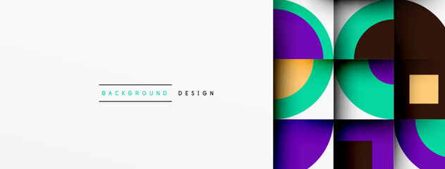 Geometric design abstract background - circles squares