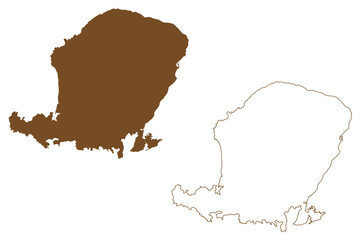 Lombok island (Republic of Indonesia, South East Asia, Lesser Sunda Islands) map vector illustration, scribble sketch Lombok map