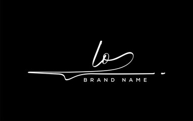 LO letter beauty handwriting vector logo.