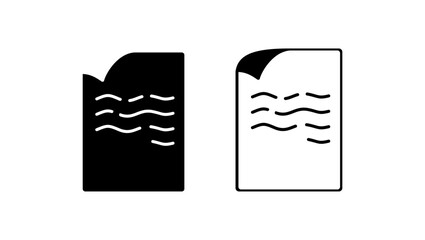 document symbol, black isolated silhouette