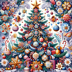 Fantasy Christmas patterns and ornaments for design and creativity
