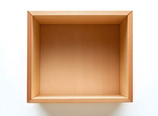 Empty Wooden Box on White Background