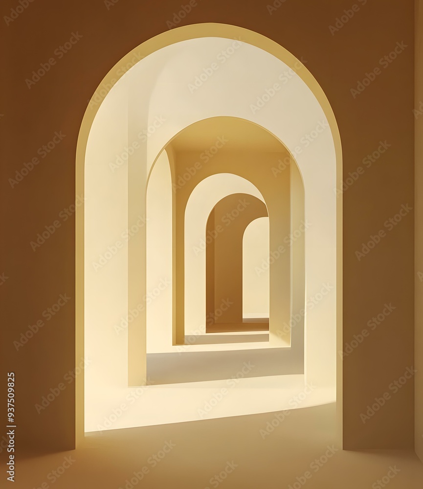 Poster abstract archway background with soft lighting
