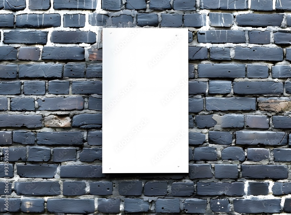 Canvas Prints white blank sign on brick wall mockup