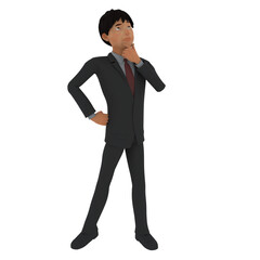 Man 3D character pose library design illustration, 3d rendering character man pose animation