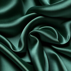 Obraz premium Green fabric, abstract background, green satin background green luxury fabric background. green silk background Ai generated image