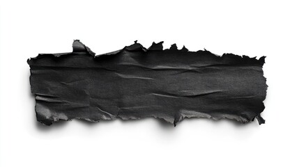 Crumpled Black Paper with Torn Edges