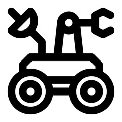 planetary rover, moon rover, robot mobile, robot transportation, robot vehicle, space exploration outline icon