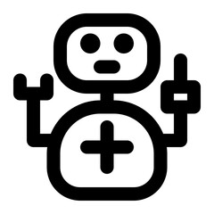 robot nurse, medical robot, medical assistant, health care, robotic, robot outline icon