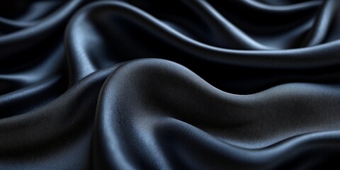 Obraz premium Luxurious Black Fabric Texture with Elegant Folds