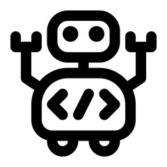 robot software, robotic, robot, programming, coding, process automation, rpa outline icon