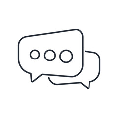 Chat message in speech bubble. Vector linear icon isolated on white background.