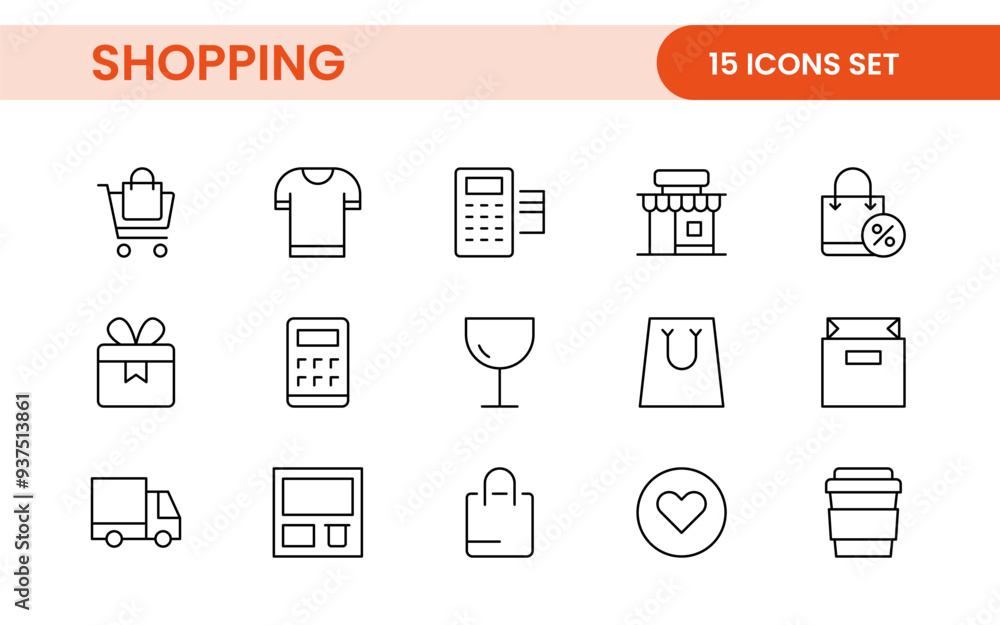 Poster set of shopping cart icons. collection of web icons for online store, from various cart icons in var