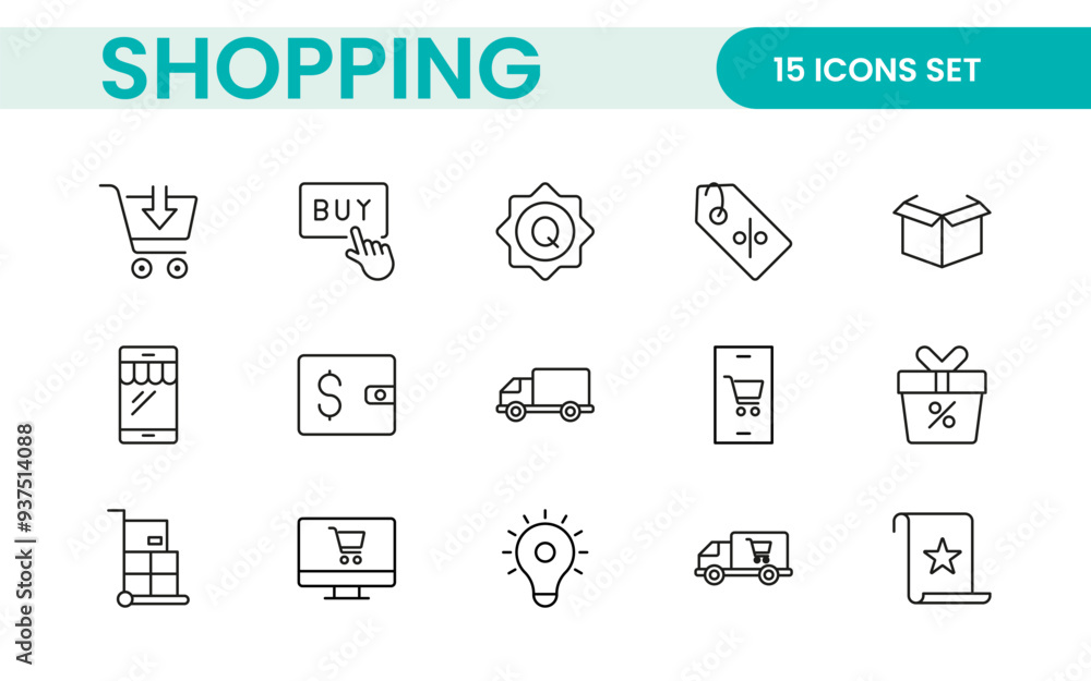 Aufkleber set of shopping cart icons. collection of web icons for online store, from various cart icons in var