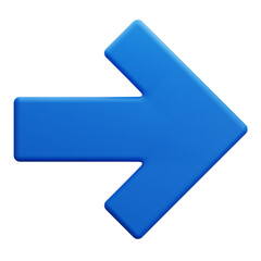 right blue arrow 3d illustration