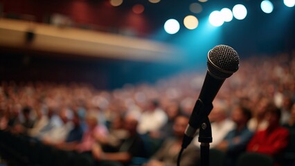 Microphone on stage at concert
