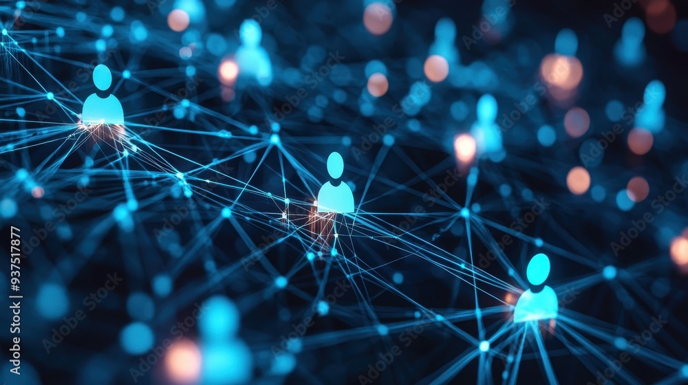 Poster interconnected digital network abstract background