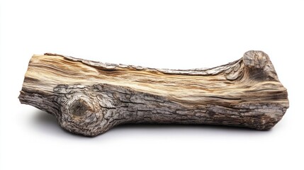 A Curved Piece of Weathered, Gray and Brown Wood