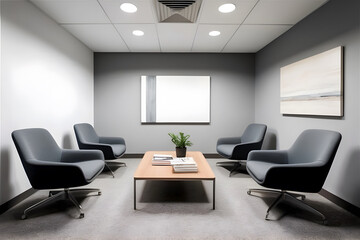 Modernized decoration of an office waiting room