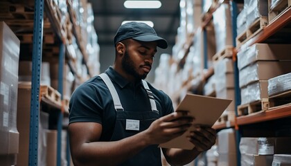 Warehouse Staff Member Conducting Quality Check on Products