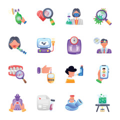 Latest Laboratory and Healthcare Flat Icons  

