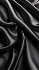 Fototapeta premium Luxurious Black Fabric Texture with Elegant Folds