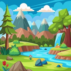 Naklejka premium mountain natural secenery