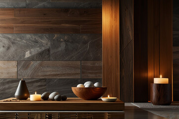 Luxurious Wooden Spa Interior - Elegant Relaxation Space