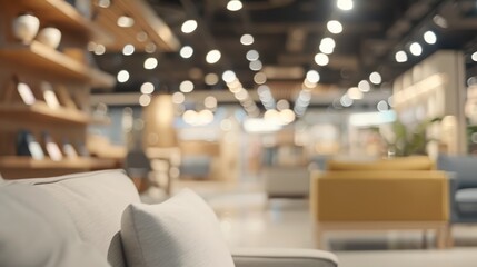 Furniture Showroom Interior with Blurred Background