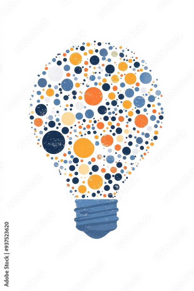 Poster abstract lightbulb design with colorful circles