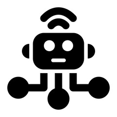 internet of things, robotic, robot, sensor, wireless, internet solid or glyph icon