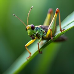 Fototapeta premium grasshopper on a leaf