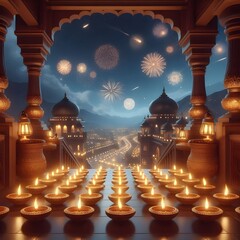 Balcony Beauty: Diyas Glowing for Dhanteras